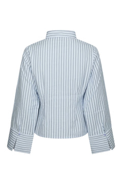 Rosa Striped Crepe Shirt - Blue