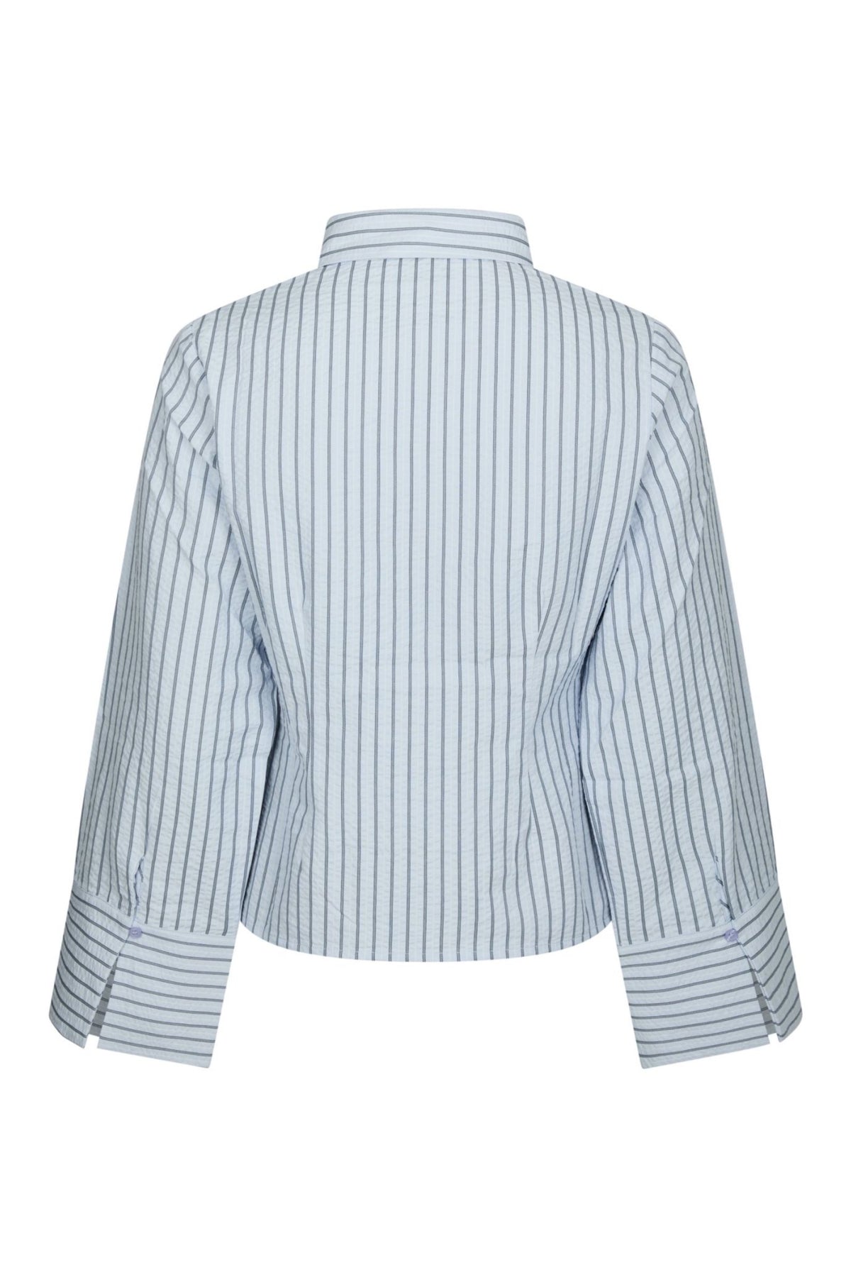 Rosa Striped Crepe Shirt - Blue