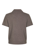 Gia Check Knit Blouse - Dark Taupe