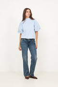 Parisa Stripe Blouse - Light Blue