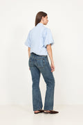Parisa Stripe Blouse - Light Blue