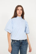 Parisa Stripe Blouse - Light Blue