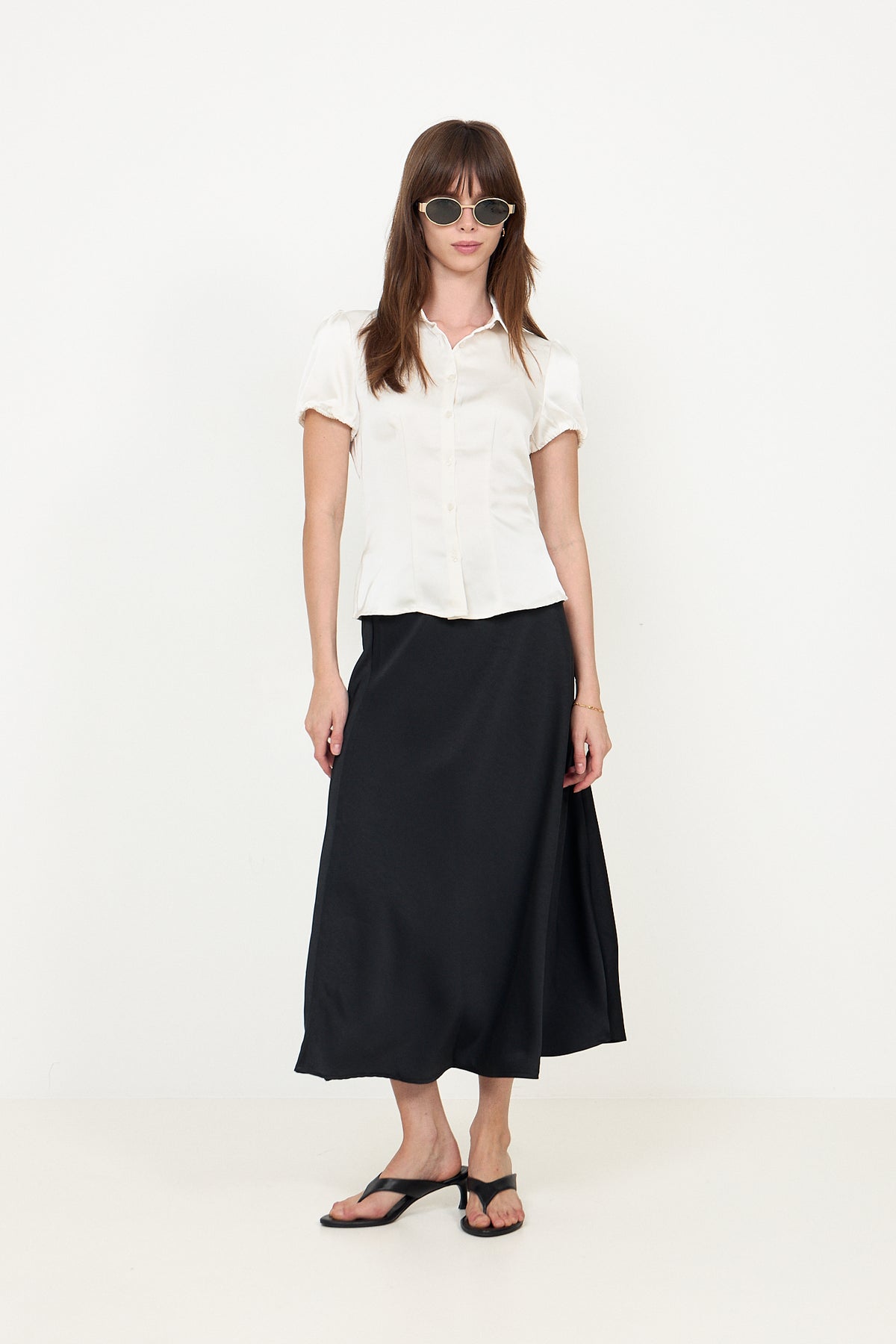 Lyselle Heavy Sateen Shirt - Pearl