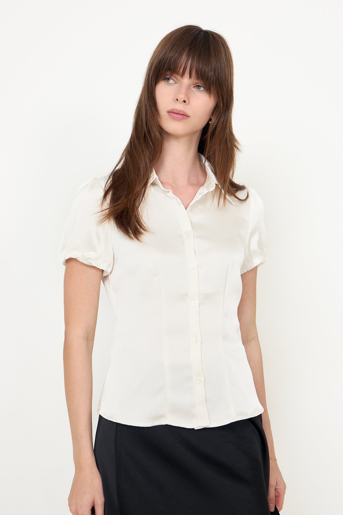 Lyselle Heavy Sateen Shirt - Pearl