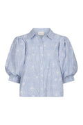 Etta Flower Stripe Shirt - Light Blue
