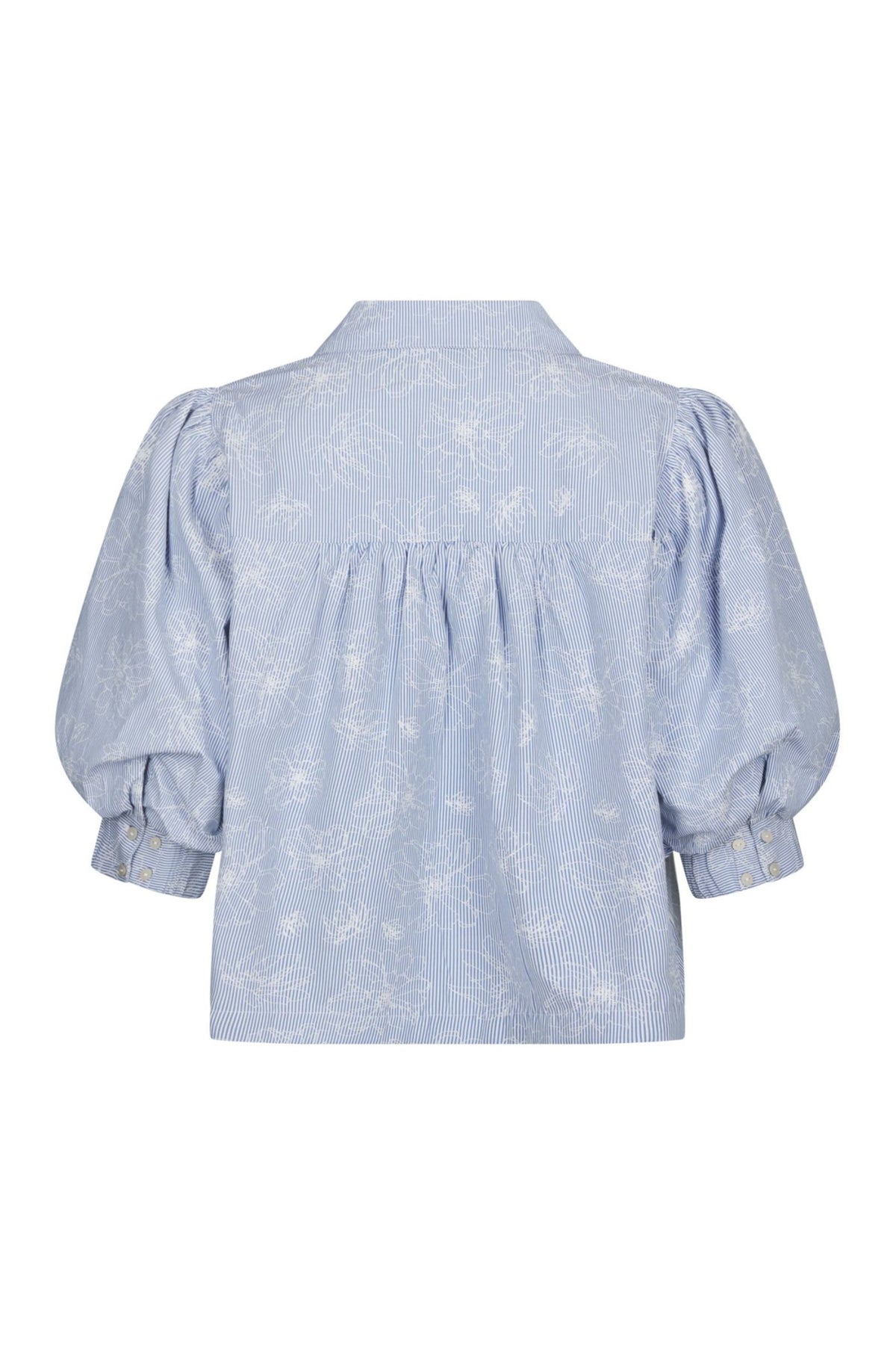 Etta Flower Stripe Shirt - Light Blue