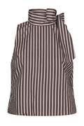 Veda Wide Stripe Top - Dark Brown