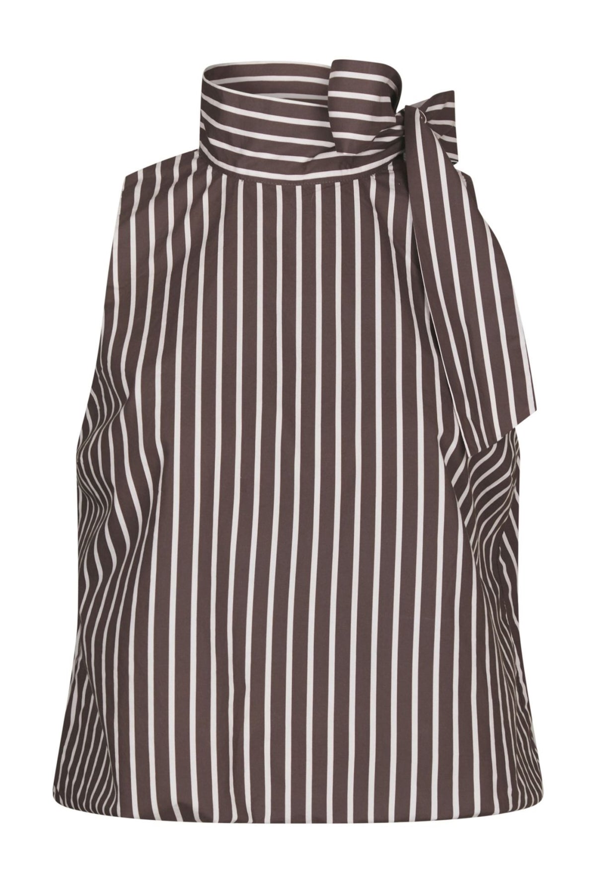 Veda Wide Stripe Top - Dark Brown