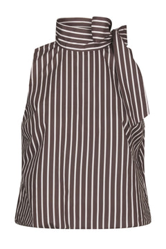 Veda Wide Stripe Top - Dark Brown