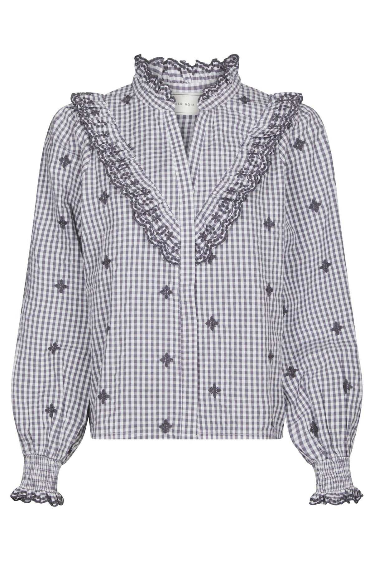 Degas Check Blouse - Grey