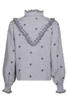 Degas Check Blouse - Grey