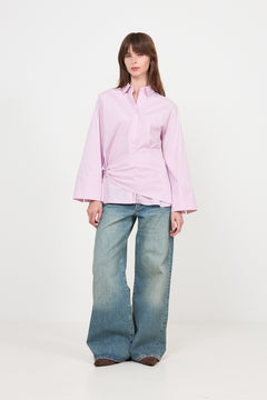 Dita Scarf Stripe Shirt - Light Pink