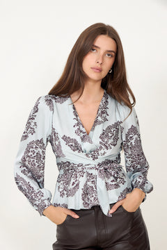 Rista Deco Drop Blouse - Light Blue