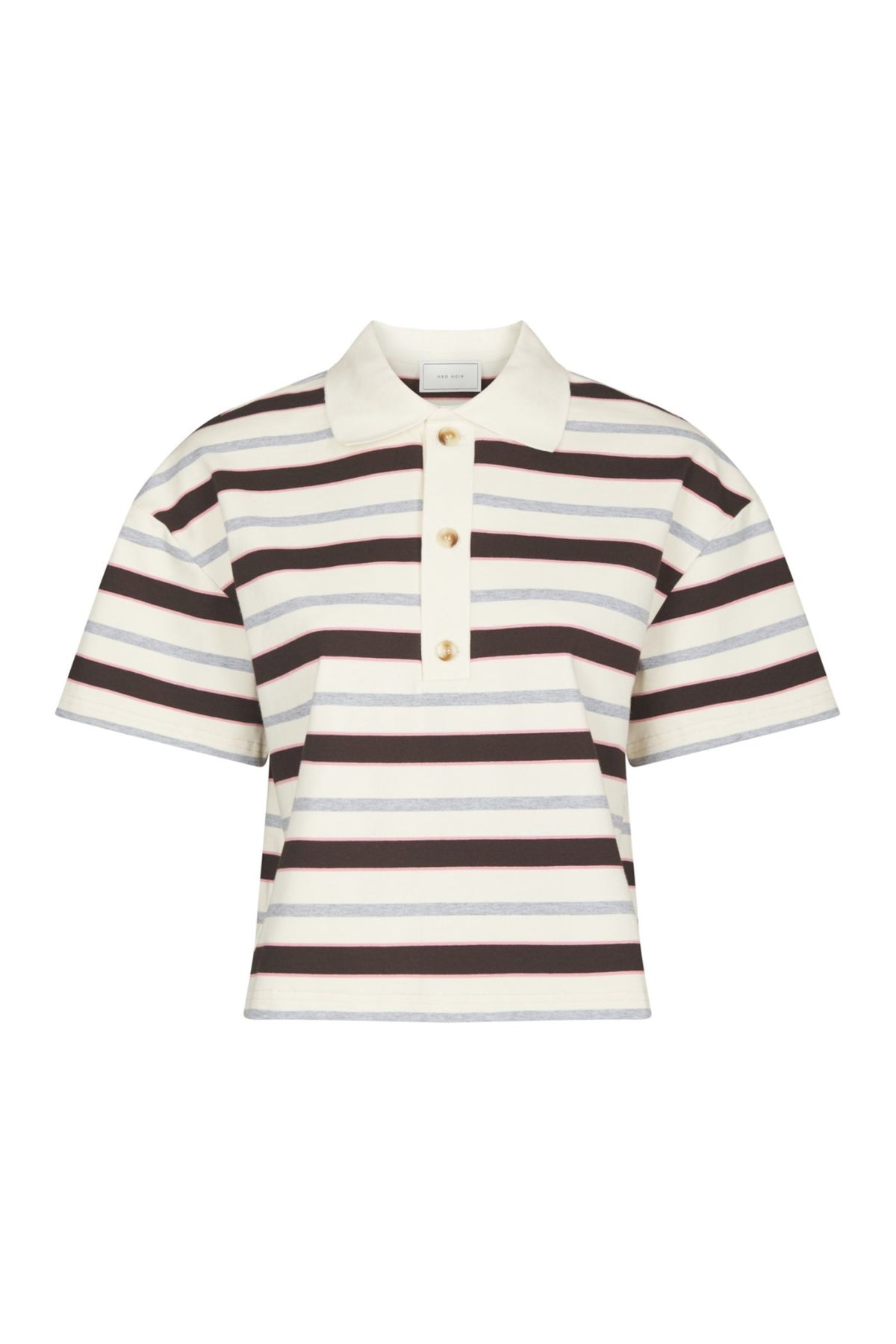 Vennera Triple Stripe Polo Tee - Grey