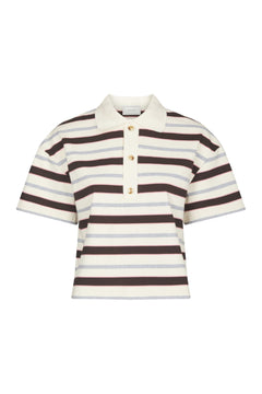 Vennera Triple Stripe Polo Tee - Grey