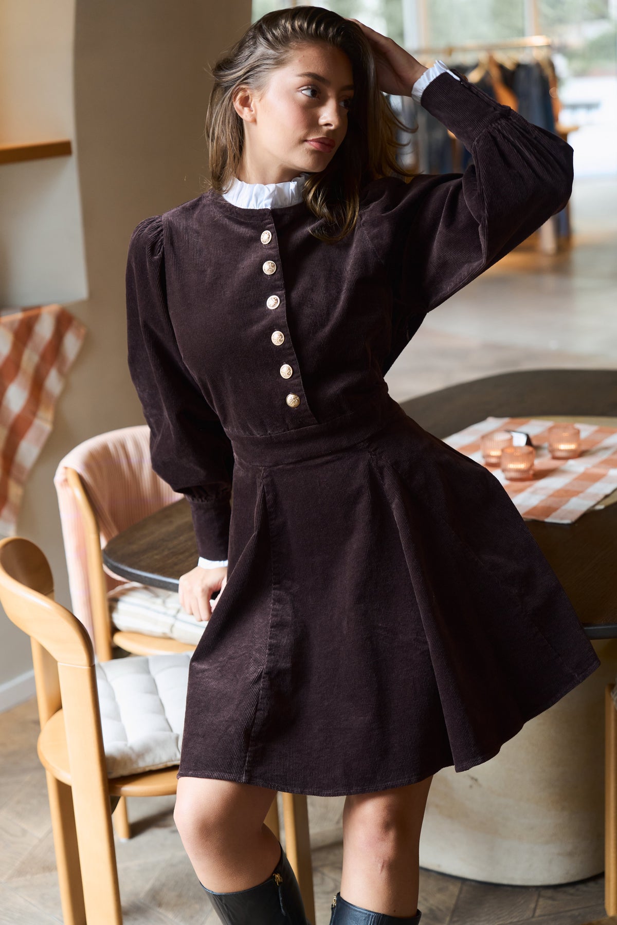 Livunn Cord Dress - Brown