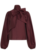 Jofrid Bow Blouse - Burgundy