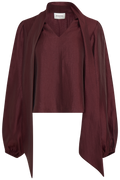 Jofrid Bow Blouse - Burgundy