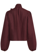 Jofrid Bow Blouse - Burgundy