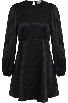 Edda Short Pattern Dress - Black