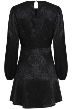 Edda Short Pattern Dress - Black