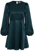 Edda Short Pattern Dress - Dark Green