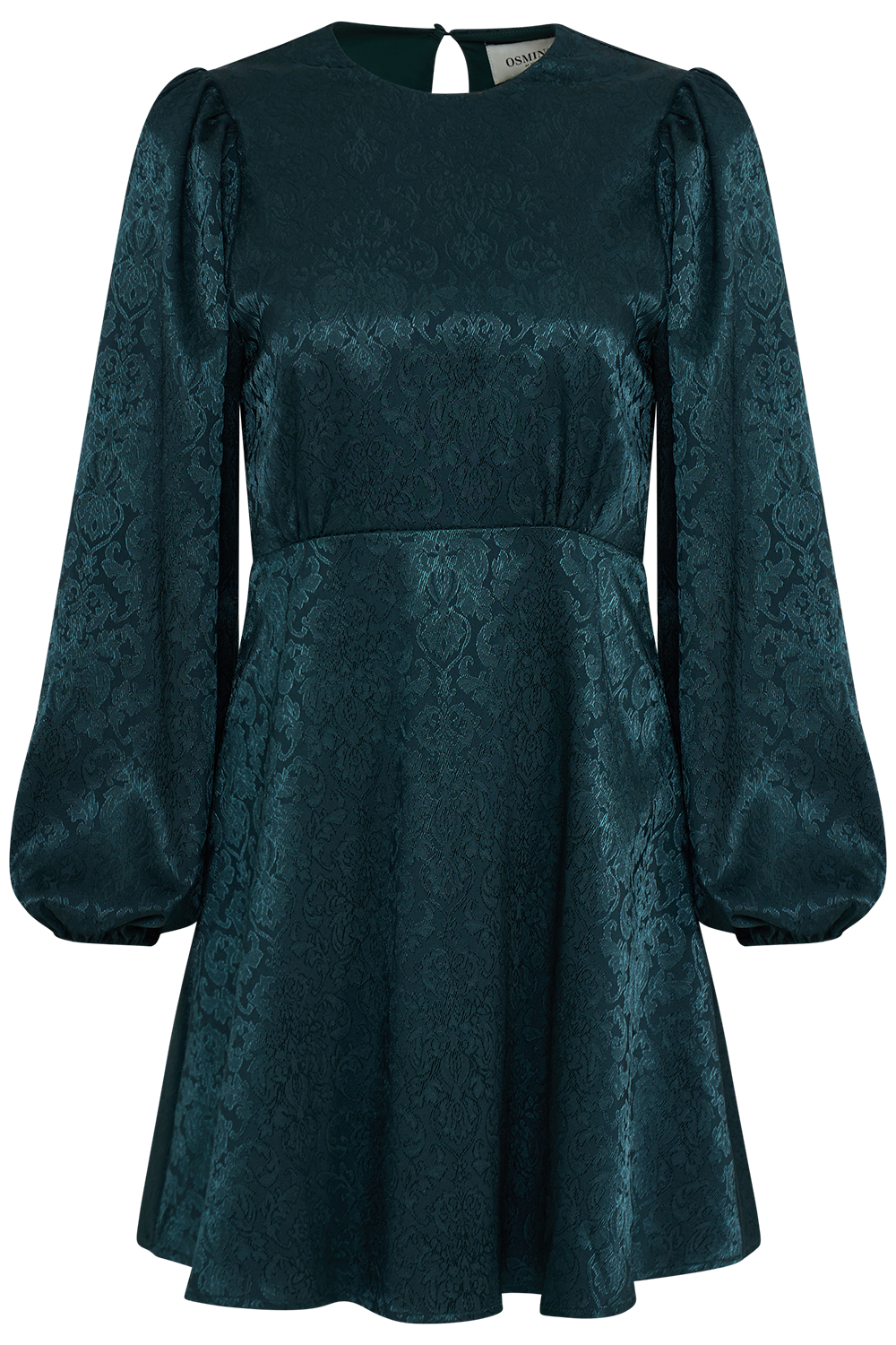 Edda Short Pattern Dress - Dark Green