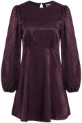 Edda Short Pattern Dress - Plum