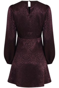 Edda Short Pattern Dress - Plum