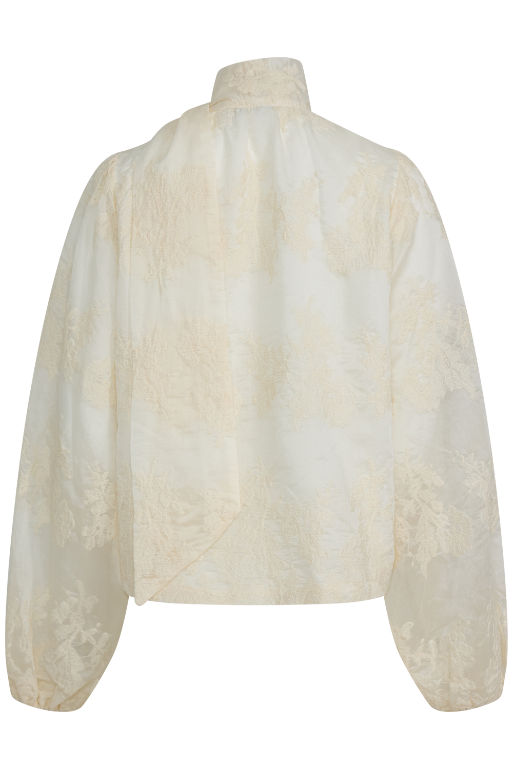 Jofrid Lace Bow Blouse - Creme