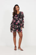 Lumi Mini Dress - Black Floral