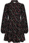 Mandy Cord Flower Mini Dress - Black/Pink