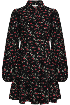 Mandy Cord Flower Mini Dress - Black/Pink