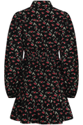 Mandy Cord Flower Mini Dress - Black/Pink