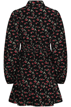 Mandy Cord Flower Mini Dress - Black/Pink