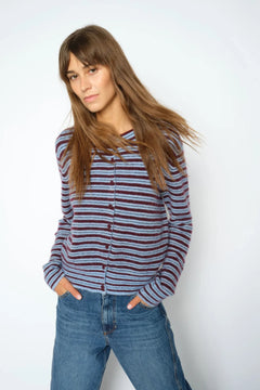 Milvi Stripe Cardigan - Port Royale