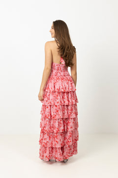 Ailu Maxi Dress - Pink/Red