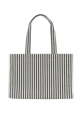 Lara Tote - White And Black Stripe