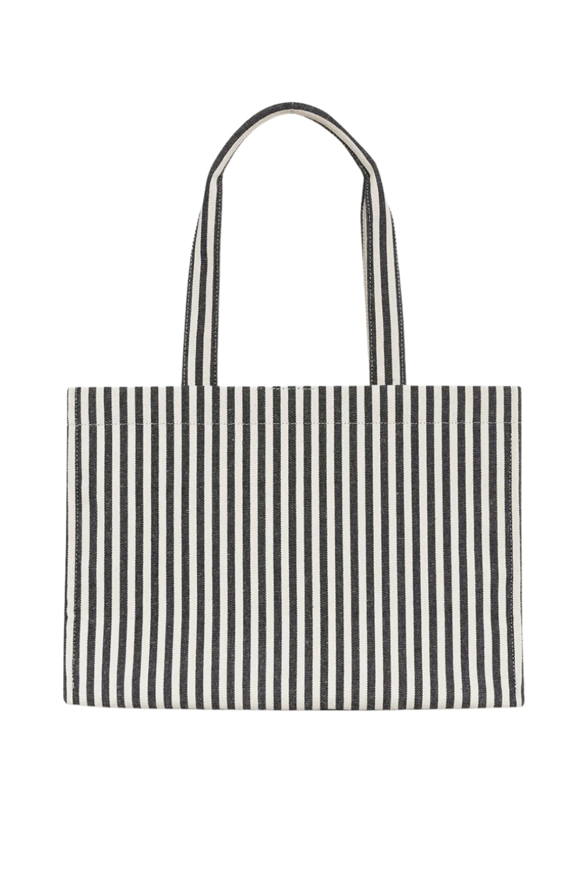 Lara Tote - White And Black Stripe