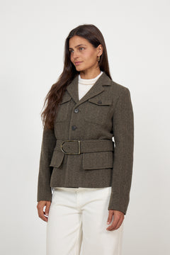 Woven-Blazer/Sport Coat - Loden Herringbone