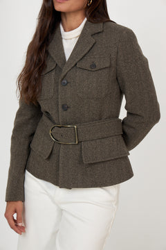 Woven-Blazer/Sport Coat - Loden Herringbone