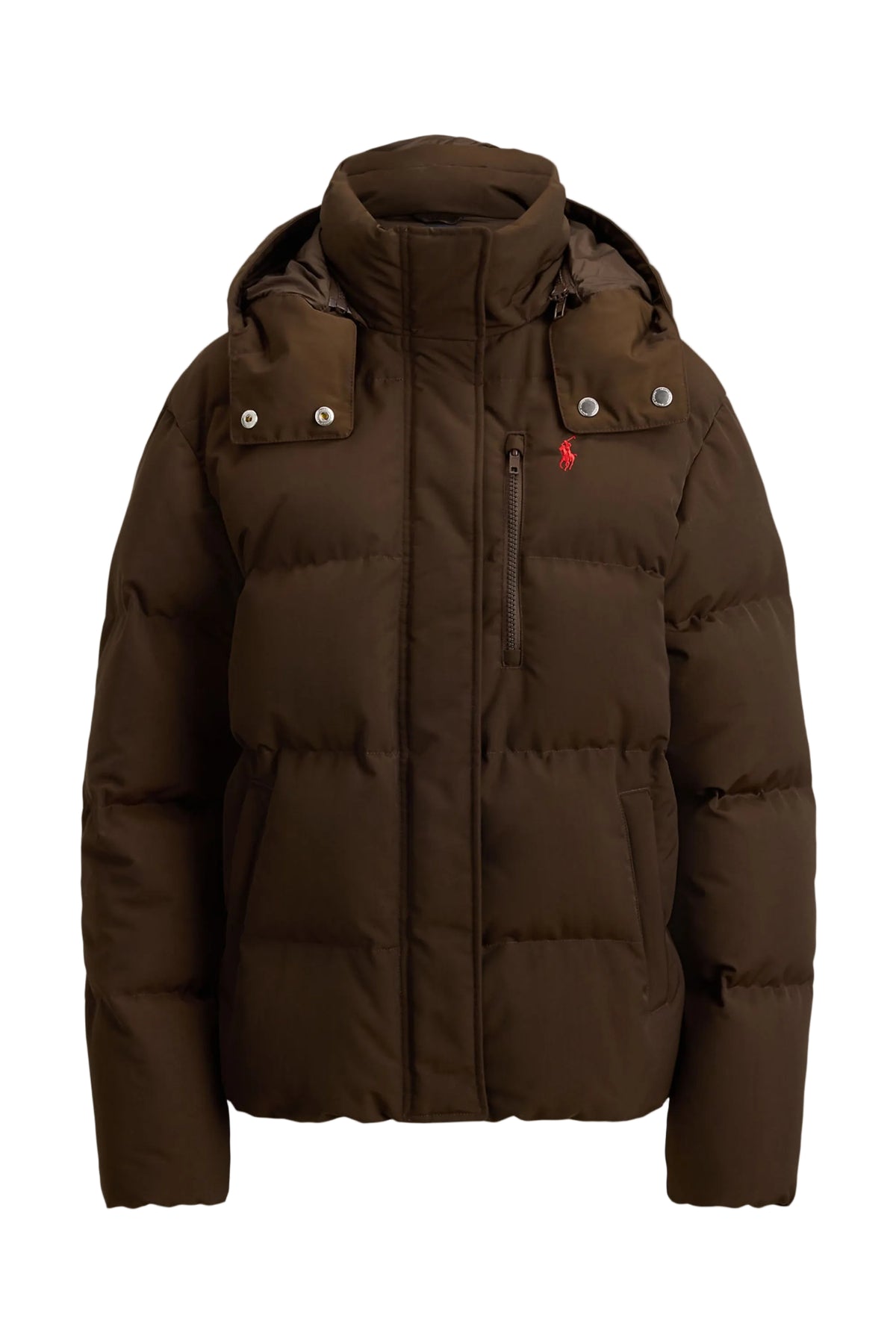 Woven-Puffer-Coat - Dark Beech