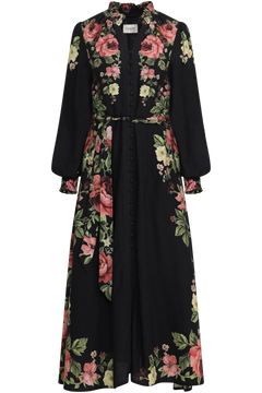 Benedicte Linen Midi Dress - Dark Pink
