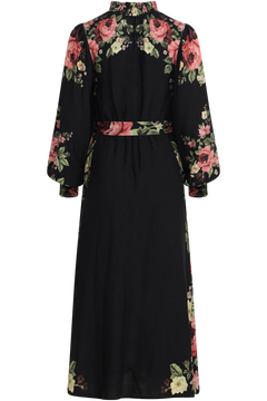 Benedicte Linen Midi Dress - Dark Pink