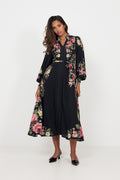 Benedicte Linen Midi Dress - Dark Pink