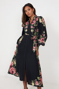 Benedicte Linen Midi Dress - Dark Pink