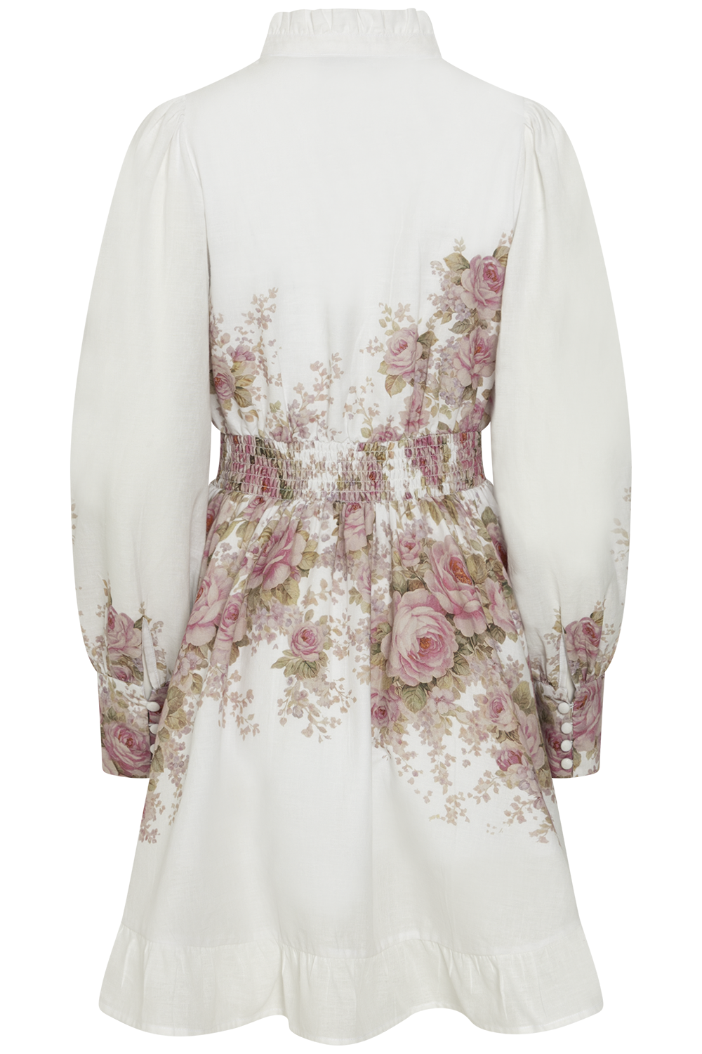 Liv Linen Mini Dress - Off-White / Pink