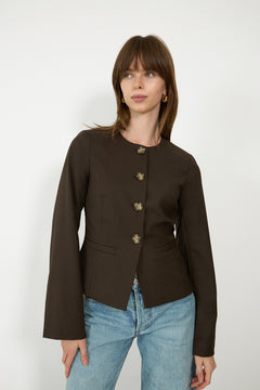 N-Kasaundra Ls Blazer - Chocolate