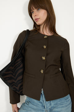 N-Kasaundra Ls Blazer - Chocolate