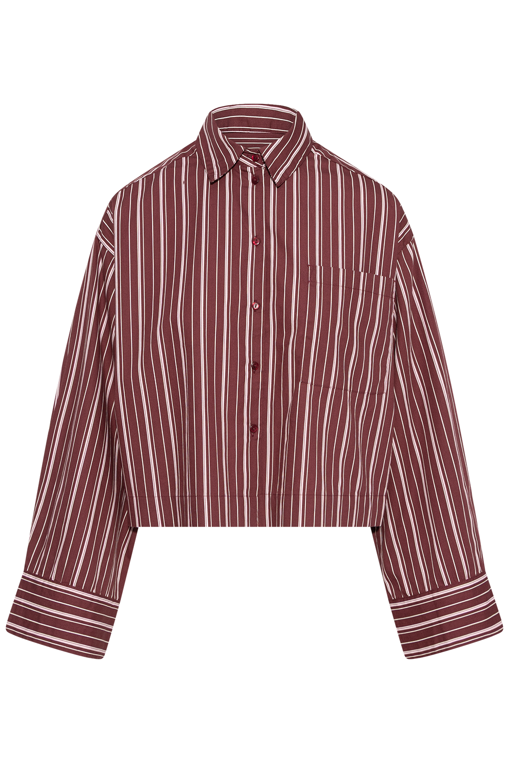 Astha Ls Cropped Boxy Shirt - Tawny Port